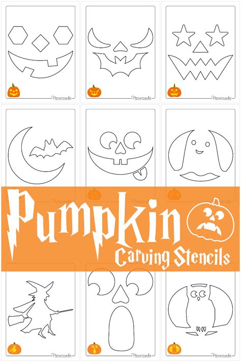 Free Printable Pumpkin Carving Stencils & Templates for Halloween