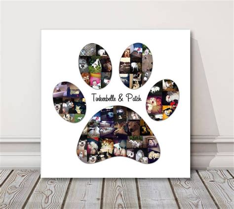 Dog Paw Print Canvas Picture. Customised With You Own Pictures - Etsy UK