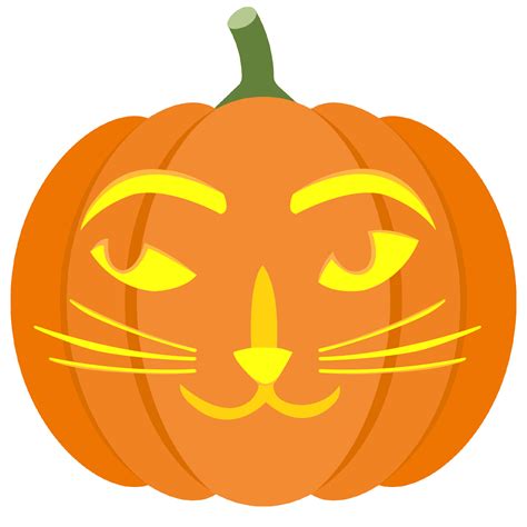 Cat Face with Brow Pumpkin Stencil | Free Printable Papercraft Templates