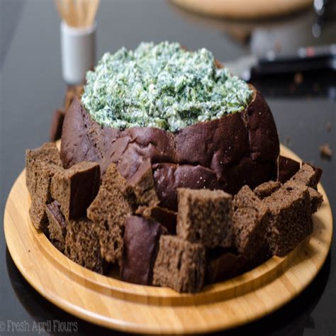 Spinach Dip in Bread Bowl