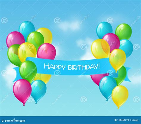 Balloons with banner stock vector. Illustration of object - 118468770