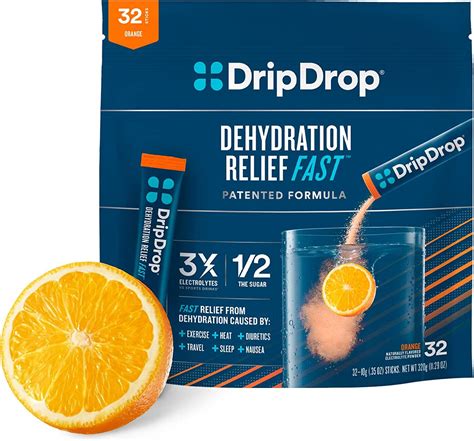 DripDrop Hydration - Electrolyte Powder Packets - Orange - 32 Count in ...