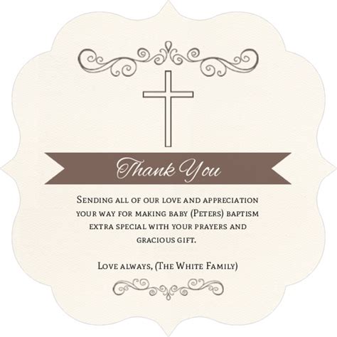 Formal And Elegant Baptism Thank You | Baptism Thank You Cards