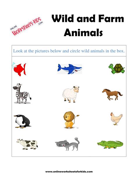 Wild And Farm Animals Worksheets 2