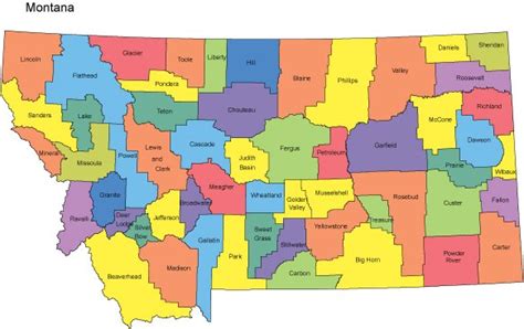 Montana PowerPoint Map - Counties