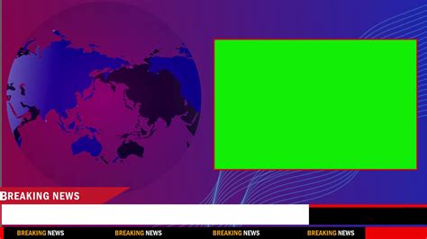 Breaking news template intro world map green screen tv 4k animation ...