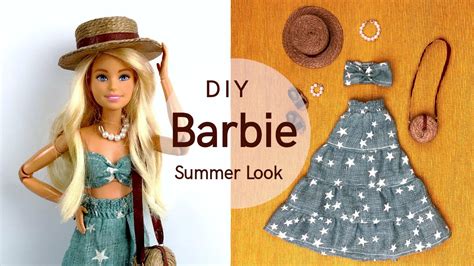 DIY BARBIE SUMMER LOOK | How to Make Dolls Clothes and Accessories ...