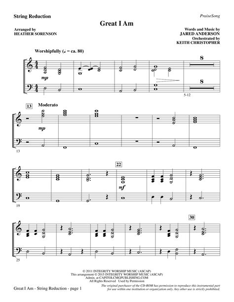 Great I Am - Keyboard String Reduction by Heather Sorenson Sheet Music ...