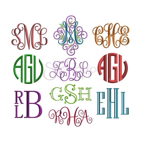 Monogram Embroidery Font Bundle - 10 Fonts - Stitchtopia