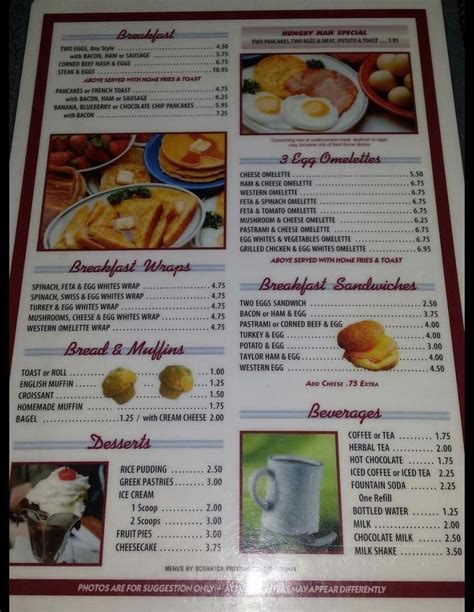 Menu of Boulevard Diner in Scranton, PA 18509