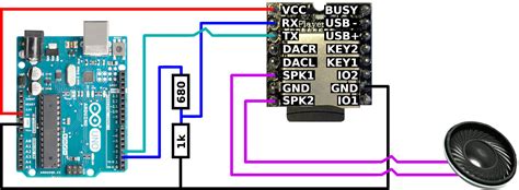 Wiring DFPlayer Mini (MP3 Module) to Arduino. Stereo/Mono Diagrams ...