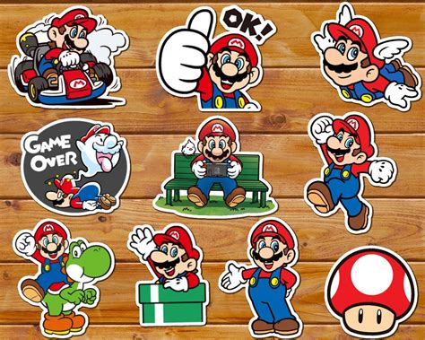 Set de 10 Pegatinas de Mario / Pegatinas de Vinilo Super Mario - Etsy ...