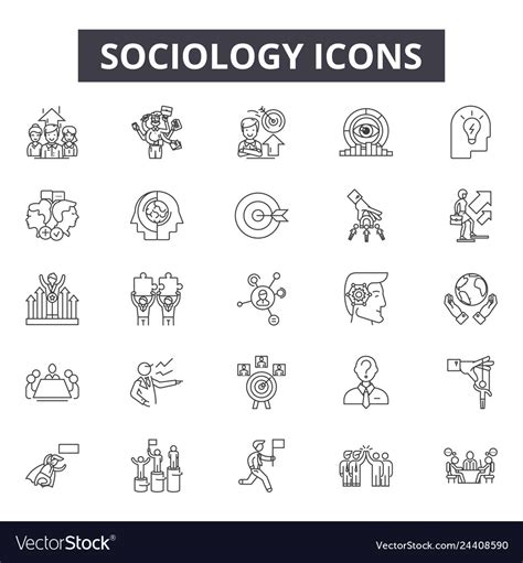 Sociology line icons for web and mobile design Vector Image