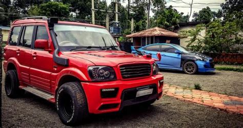 This modified Mahindra Scorpio is red hot muscle