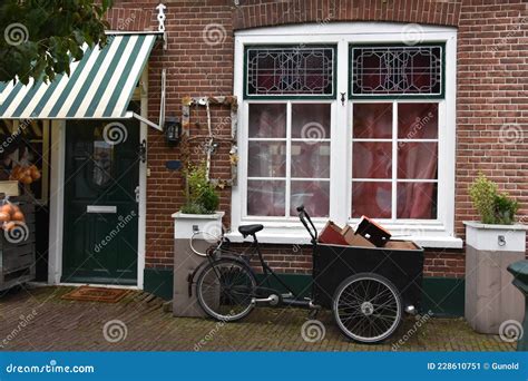 Typical dutch cargo bike stock image. Image of individuality - 228610751