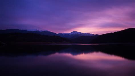 Purple mountain lake reflection wallpaper - backiee