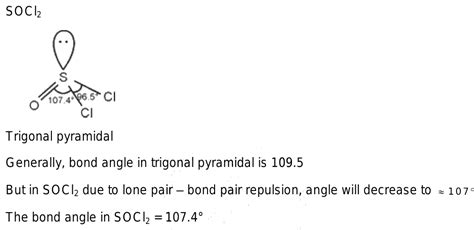 what is the bond angle in socl2