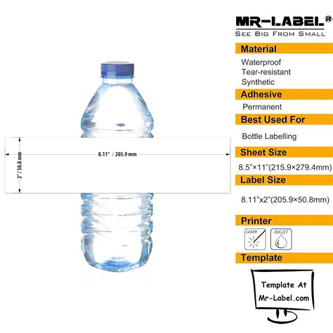 Water Bottle Label Size - Ythoreccio