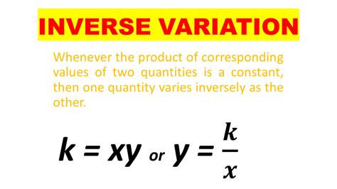 Inverse Variation: Definition, Formula, Graph and Examples - Owlcation