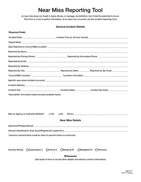 Near Miss Report Template - Probability/Severity Definitions - Fill Out ...