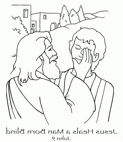 Jesus Heals A Blind Man Coloring Page