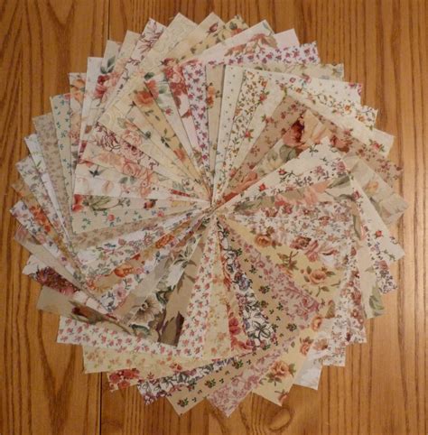 35 5 ROSES Floral Chic Quilt Fabric Squares-Cottage Shabby | Fabric ...