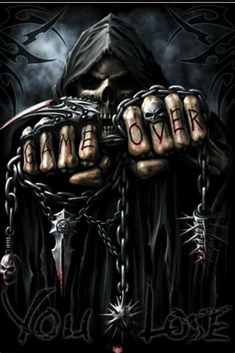 Game over, gaming, reaper, skull, warrior, HD phone wallpaper | Peakpx