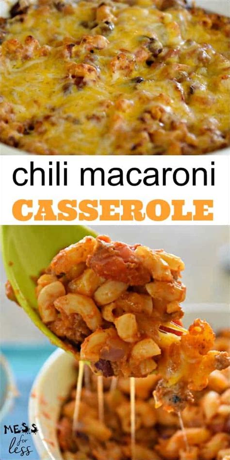 Chili Macaroni Casserole - Mess for Less