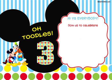 Free Printable Mickey Mouse Birthday Invitations | FREE Printable ...