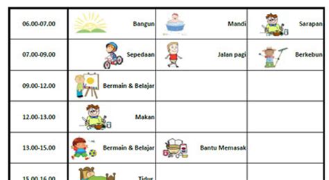 Tabel Kegiatan Sehari Hari Anak Sekolah Imagesee - Riset