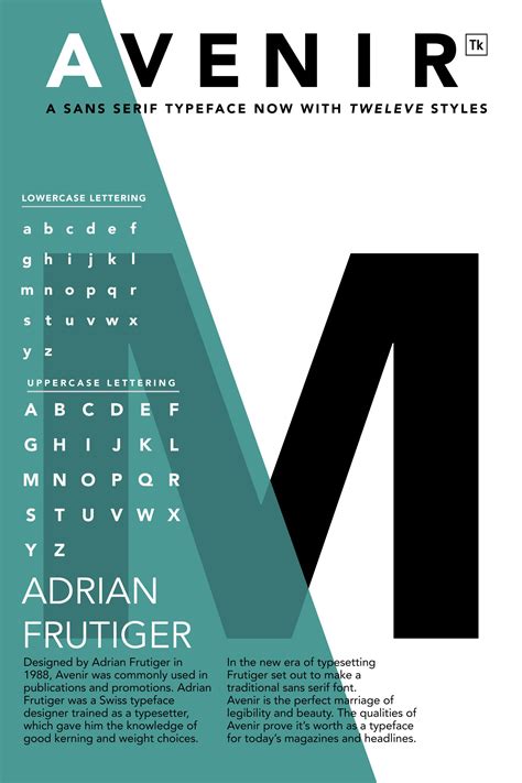 TYPE SPECIMEN POSTER :: AVENIR :: EMILY GORSKI | Type specimen poster ...