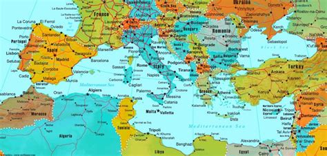 Mediterranean countries map - Ontheworldmap.com