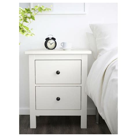 IKEA Hemnes 2-Drawer Chest Nightstand White, Solid Pine,