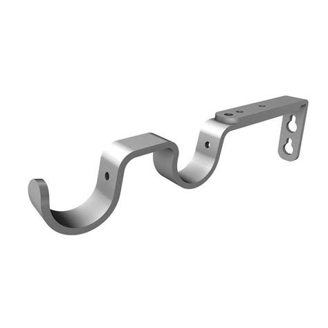 Home Decorators Collection 1 in. Double Rod Bracket in Brushed Nickel ...