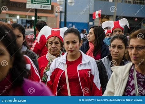 Lima, Peru - OCTOBER 10th 2017: Fanaticism in Peru Peru Vs Colombia ...