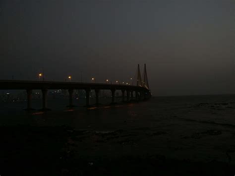 #bandra #bridge #evening #india #mumbai #night #night lights #sea link ...