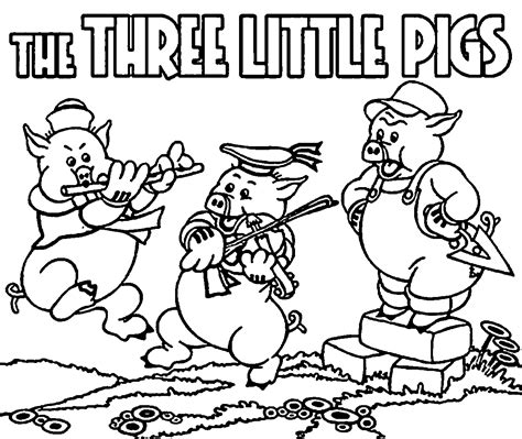 Three Little Pigs Edit Small Coloring Page – Wecoloringpage.com