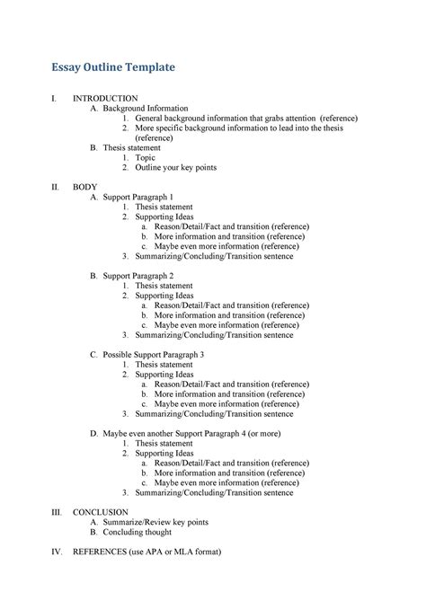 37 Outstanding Essay Outline Templates (Argumentative, Narrative ...