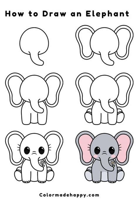 How To Draw A Baby Elephant Step By Step