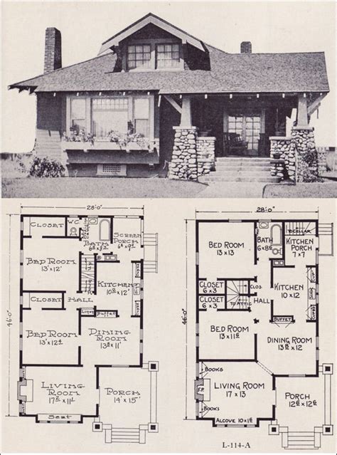 1922 Craftsman-style Bunglow House Plan - No. L-114 - E. W. Stillwell ...