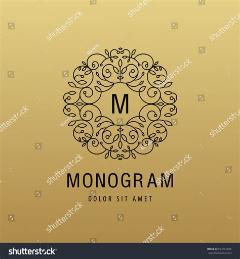 Vector Monogram Luxury Linear Logo Company Stock Vector (Royalty Free ...