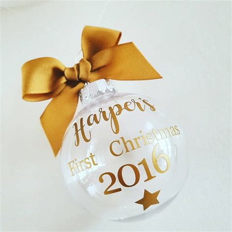 Baby's First Christmas Bauble Personalised Bauble Tree - Etsy