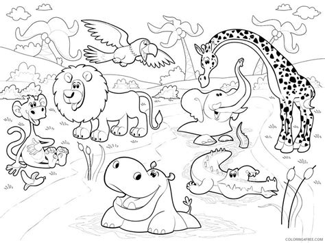 African Animals Coloring Pages Animal Printable Sheets African animals ...