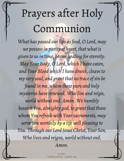 Prayers after Holy Communion (FREE PDF) – Catholic Online Learning ...