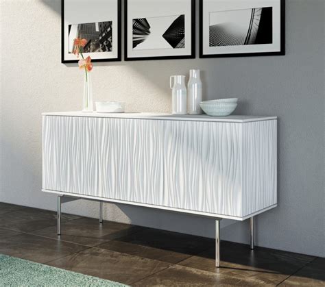 modern white sideboard buffet server grooved cabinet faces smart ...