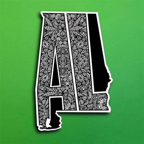 State Alabama Sticker (WATERPROOF)