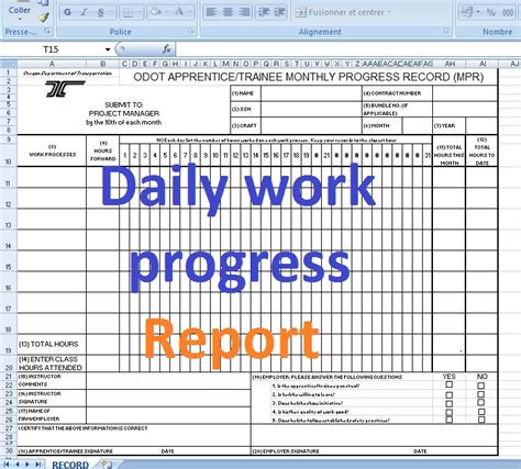 Progress Chart Excel Template