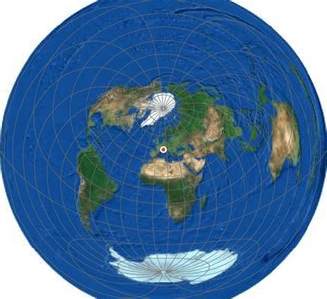 Equidistant azimuthal projection centred at Genoa | Download Scientific ...