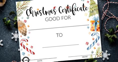 Free Printable Watercolor Christmas Gift Certificate Template ...