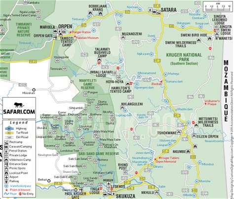 Map of Sabi Sands and Central Kruger